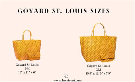 prix goyard st louis|Goyard tote bag size comparison.